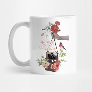 Photographer mom Mommy behind the camera with romantic flowers Mug